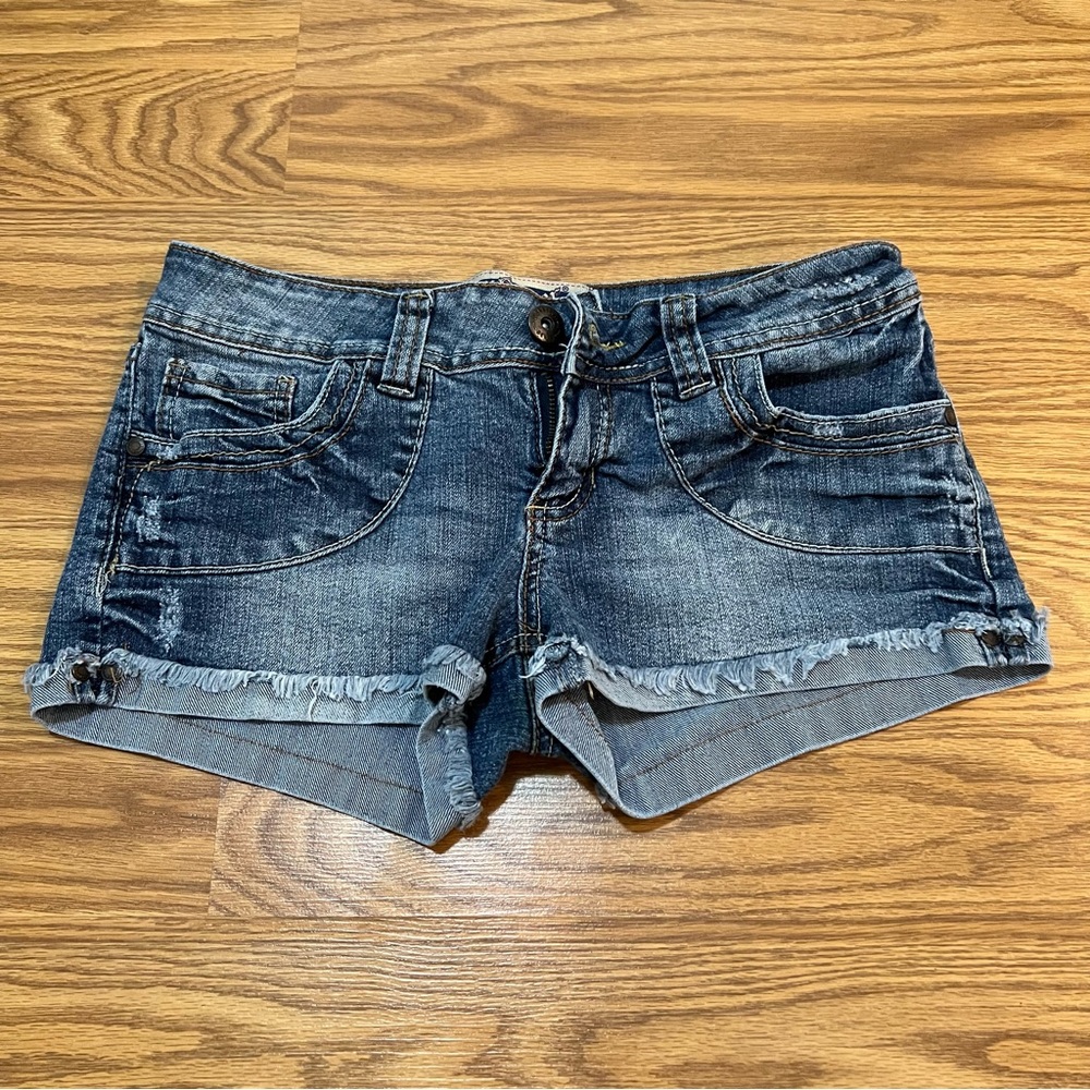 Wall Flower Distressed Blue Jean Shorts